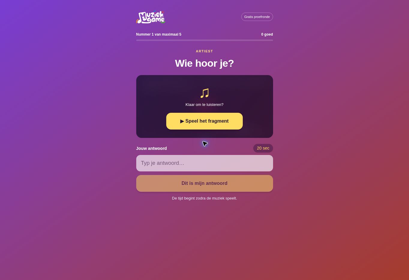 Vraag in de bestaande Quizbingo-demo