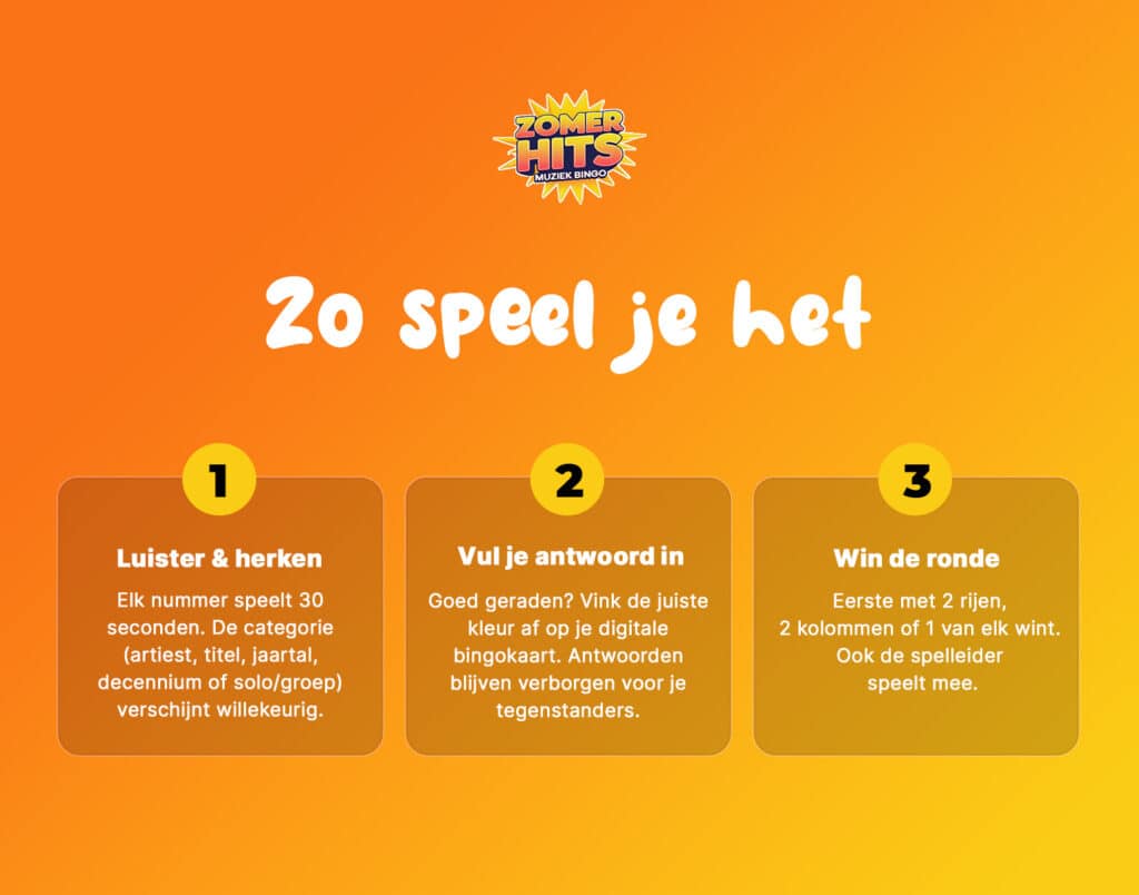 Muziekbingo - Zomer Hits · Sfeer 3